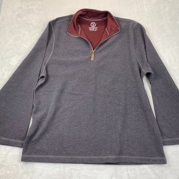 One Day Away Mens Quarter-Zip Pullover XXL Gray Waffle Knit 60% Cotton 40% Polye - Picture 7 of 7